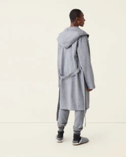 Salt And Pepper Hooded Robe Gender Free -Cloveras Fashion Shop 27180003 008 d