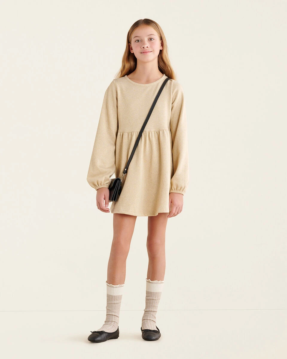 Girls Gold Sparkle Dress 1 Girls Gold Sparkle Dress