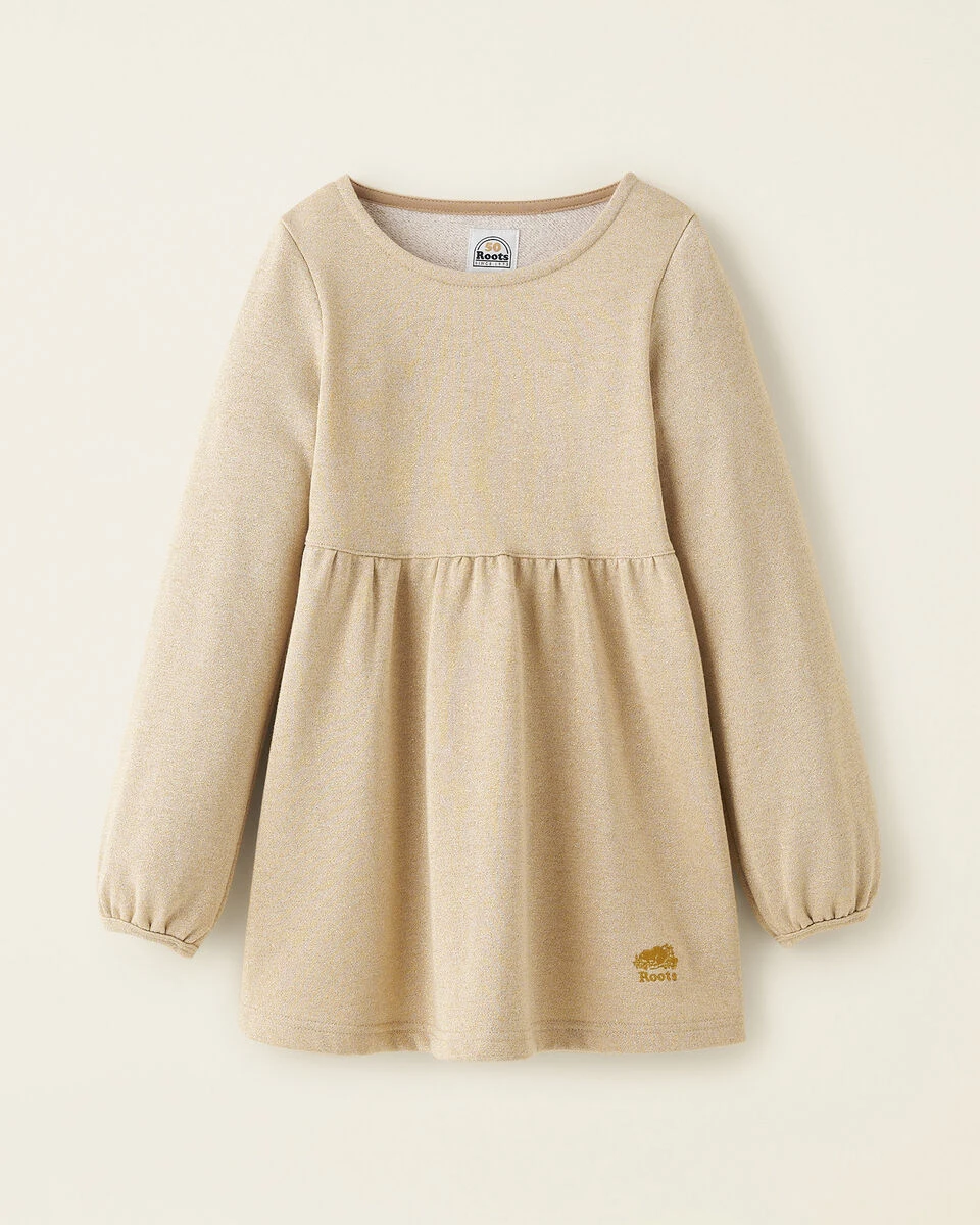 Girls Gold Sparkle Dress 2 Girls Gold Sparkle Dress - Image 2