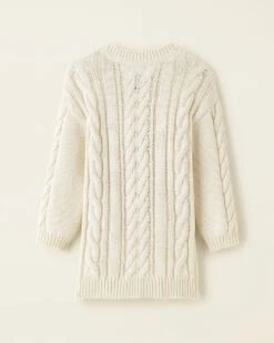 Toddler Girls Cable V-Neck Sweater Dress -Cloveras Fashion Shop 31100067 017 b