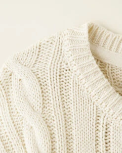 Toddler Girls Cable V-Neck Sweater Dress -Cloveras Fashion Shop 31100067 017 c