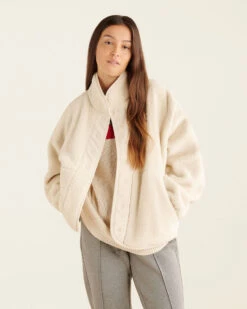 Shearling Fleece Snap Jacket