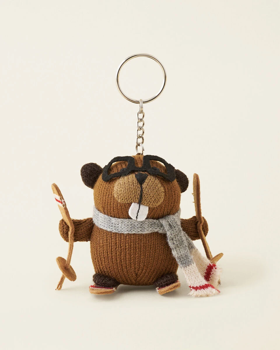 Skiing Beaver Keychain 1 Skiing Beaver Keychain