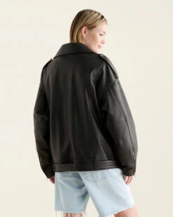 Oversized Moto Jacket Lamba -Cloveras Fashion Shop 49010044 001 d