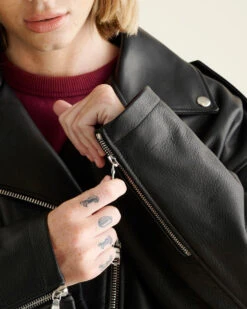 Oversized Moto Jacket Lamba -Cloveras Fashion Shop 49010044 001 f