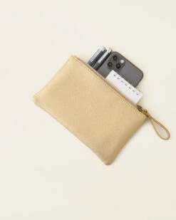 Medium Zip Pouch Metallic -Cloveras Fashion Shop 56080639 078 c